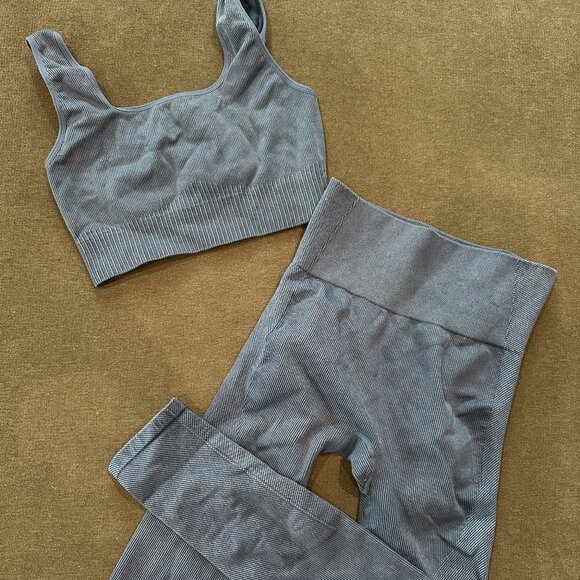 Ribbed Workout Set - Blue - Picture 1 of 1